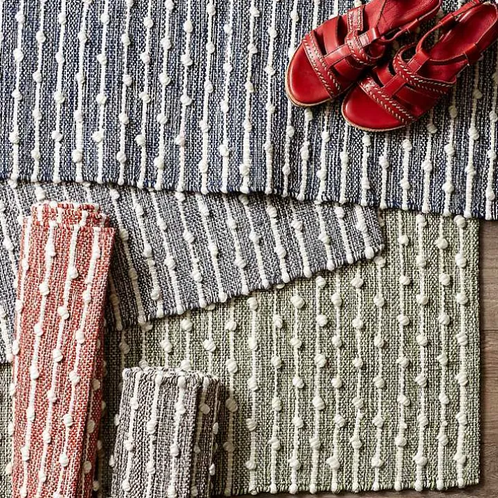 French Blue Recycled Cotton Accent Rug, 2x3
