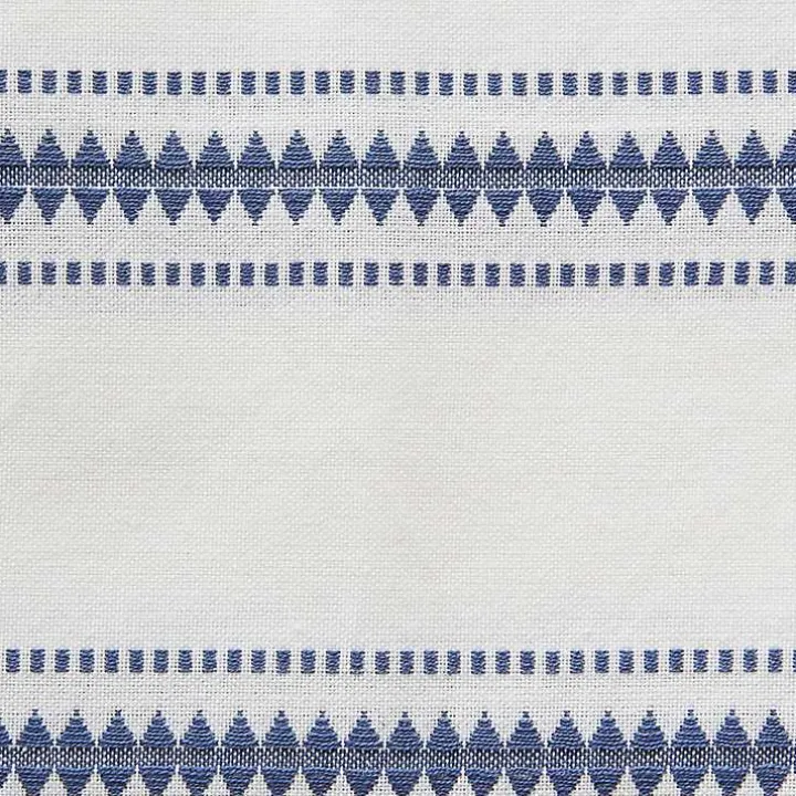 French Blue Zig Zag Stripe Table Runner, 72 in.