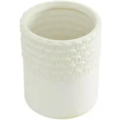 French White Scalloped Canisters, Set of 3