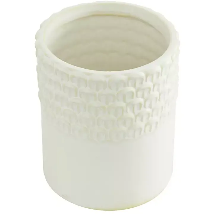 French White Scalloped Canisters, Set of 3