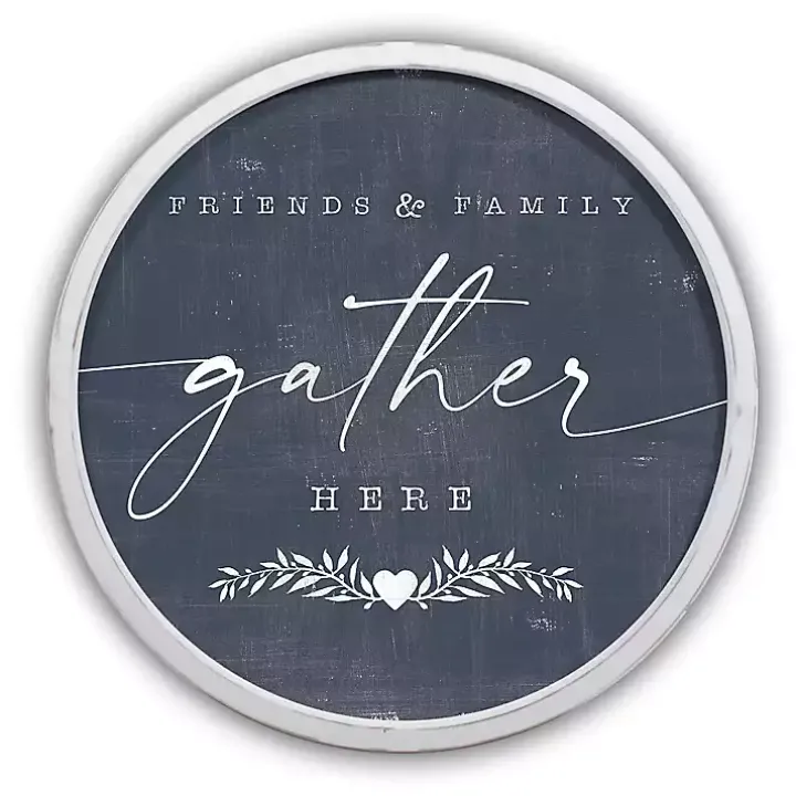 Friends & Family Gather Here Framed Wall Plaque