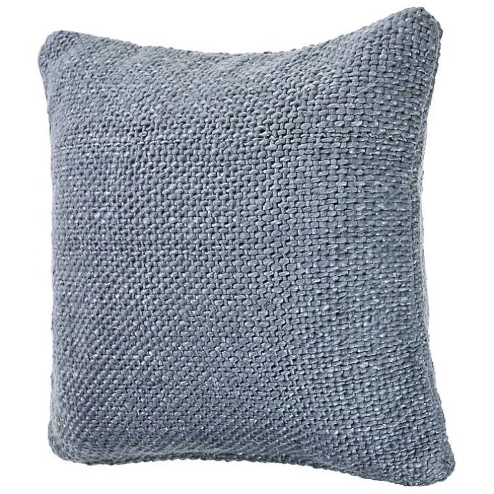 Frost Blue Woven Accent Pillow