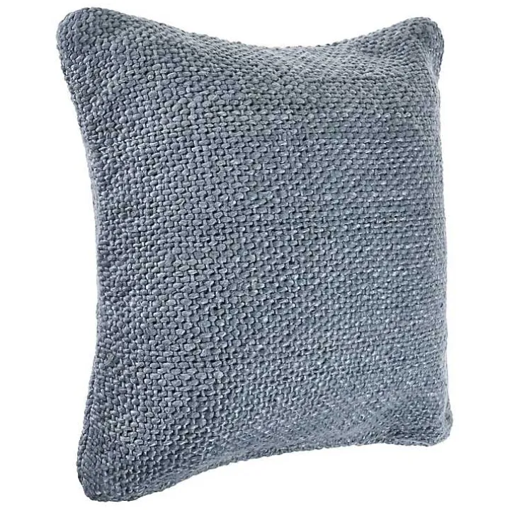 Frost Blue Woven Accent Pillow