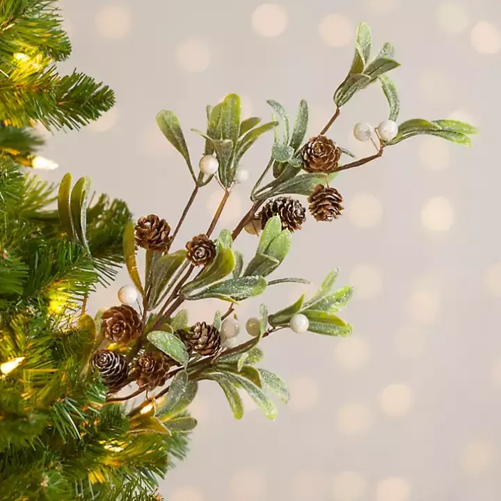Frosted White Berry & Greenery Picks, Set of 2