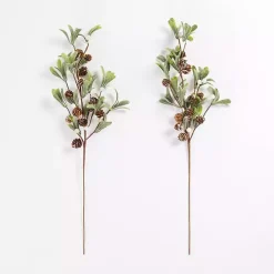 Frosted White Berry & Greenery Picks, Set of 2