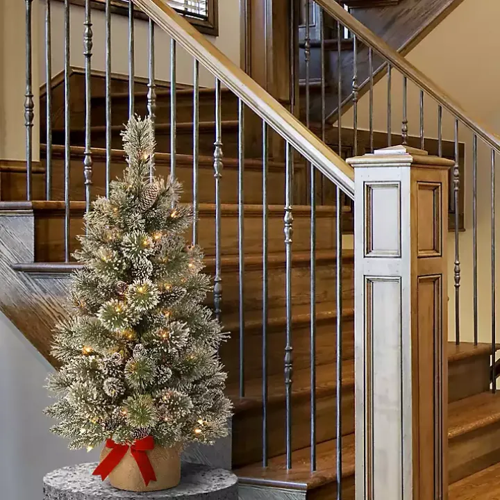 3-ft. Pre-Lit Flocked Glitter Christmas Tree
