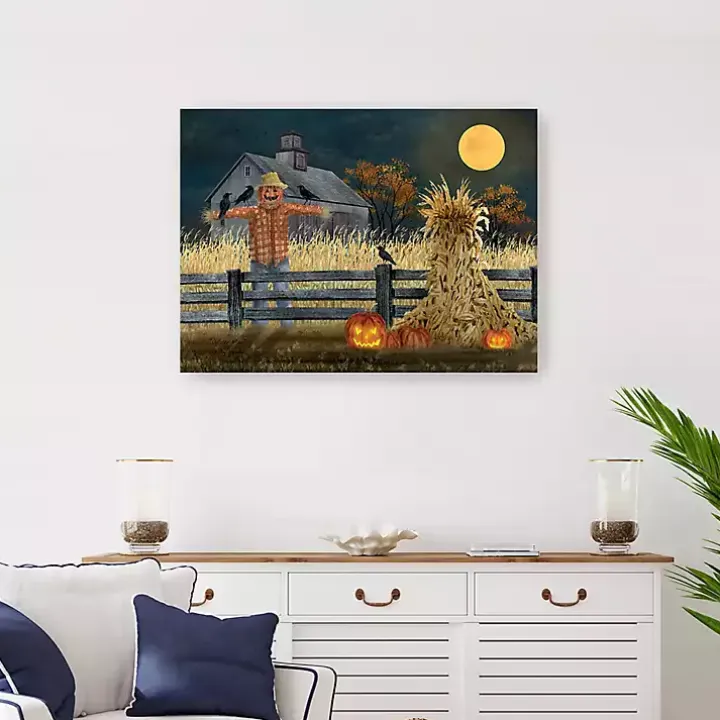Full Moon Scarecrow Canvas Art Print, 24x32