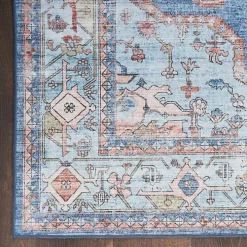 Fulton Blue Medallion Area Rug, 5x7