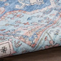 Fulton Blue Medallion Area Rug, 5x7