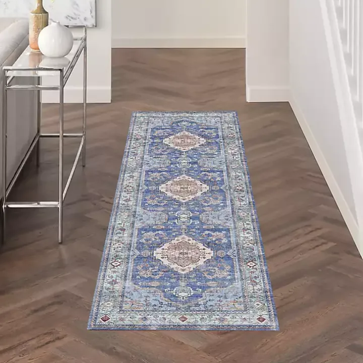Fulton Blue Medallion Runner, 2x7