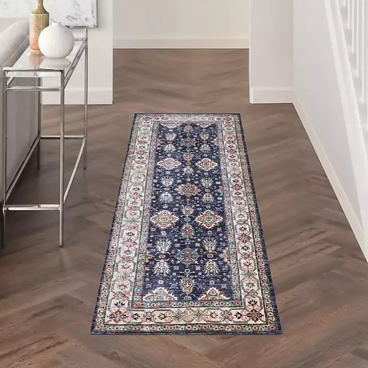 Fulton Navy Medallion Runner, 2x7