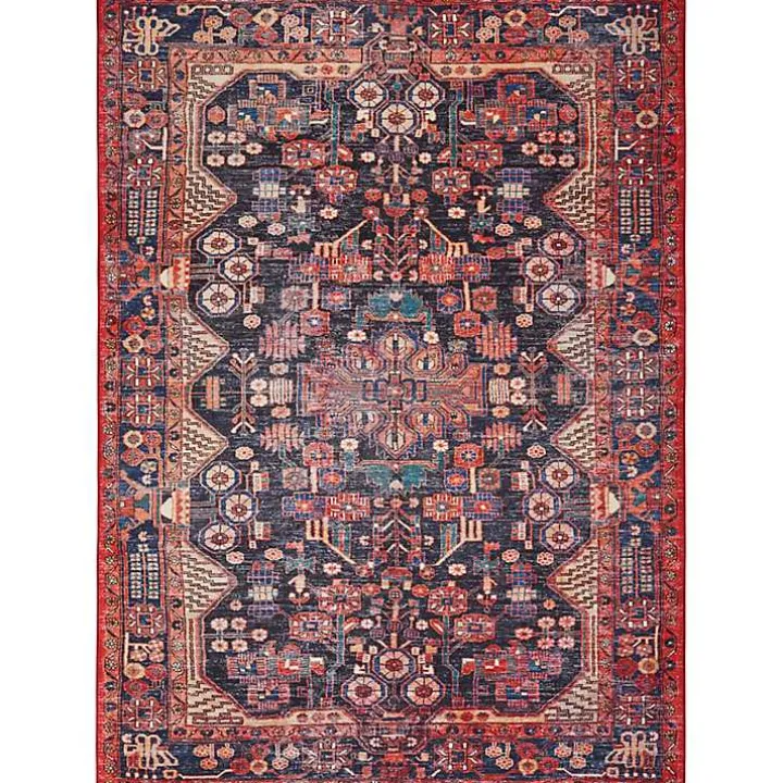 Fulton Red Botanical Area Rug, 5x7