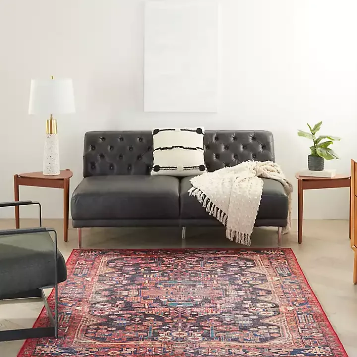 Fulton Red Botanical Area Rug, 5x7