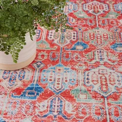 Fulton Red Traditional Area Rug, 5x7