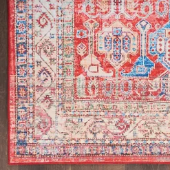 Fulton Red Traditional Runner, 2x7