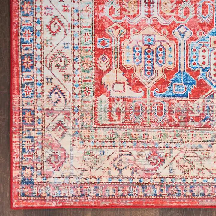 Fulton Red Traditional Runner, 2x7