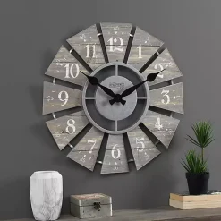 Galvanized Gray Windmill Wall Clock