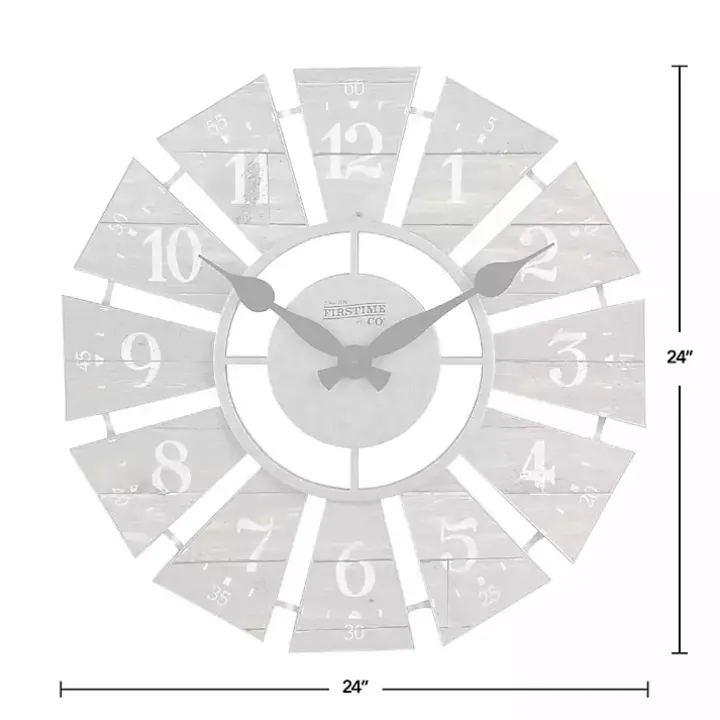 Galvanized Gray Windmill Wall Clock
