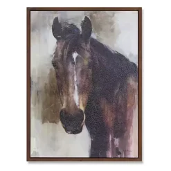 Gazing Horse Framed Cavnas Art Print