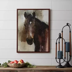 Gazing Horse Framed Cavnas Art Print