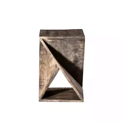 Geometric Twist Wood Accent Table