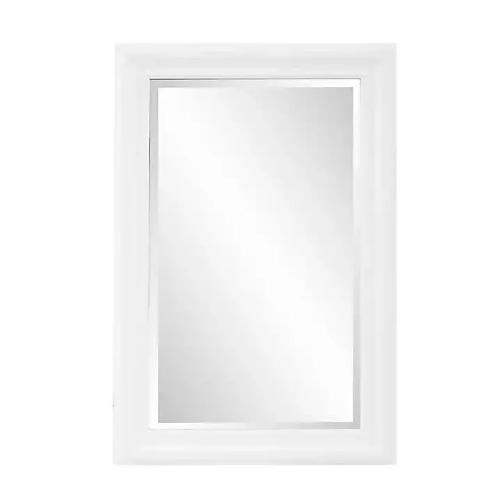 George White Ridged Rectangular Wall Mirror