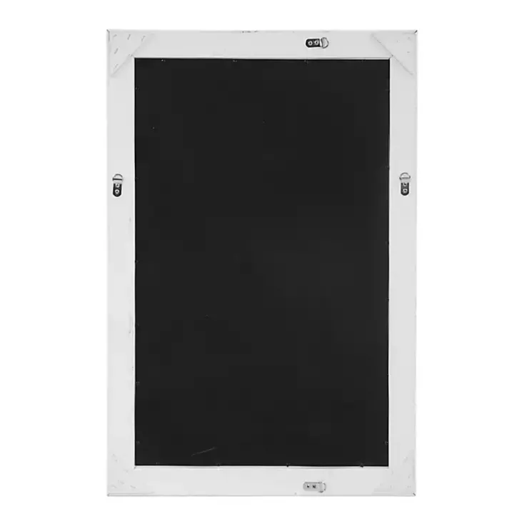 George White Ridged Rectangular Wall Mirror