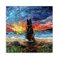 German Shepherd Beach Days Canvas Art Print