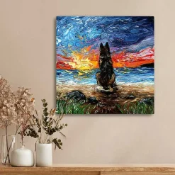 German Shepherd Beach Days Canvas Art Print