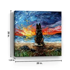 German Shepherd Beach Days Canvas Art Print