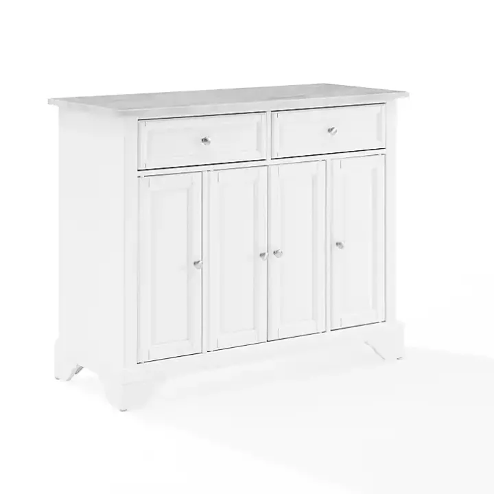 Gia All White Marble Kitchen Island
