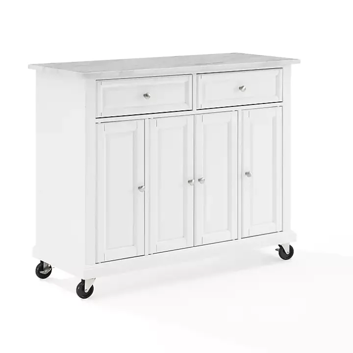 Gia All White Marble Kitchen Island