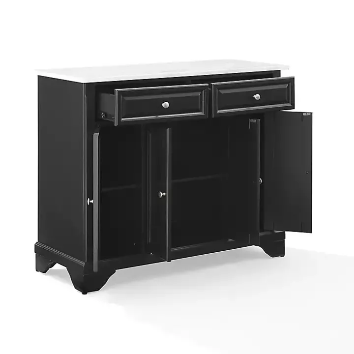 Gia Black and White Marble Kitchen Island