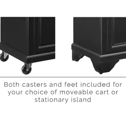 Gia Black and White Marble Kitchen Island