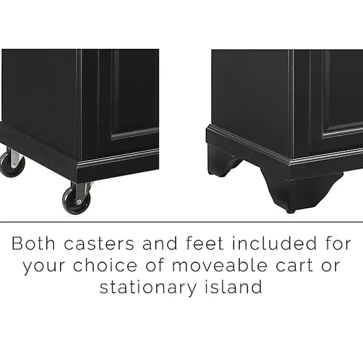 Gia Black and White Marble Kitchen Island
