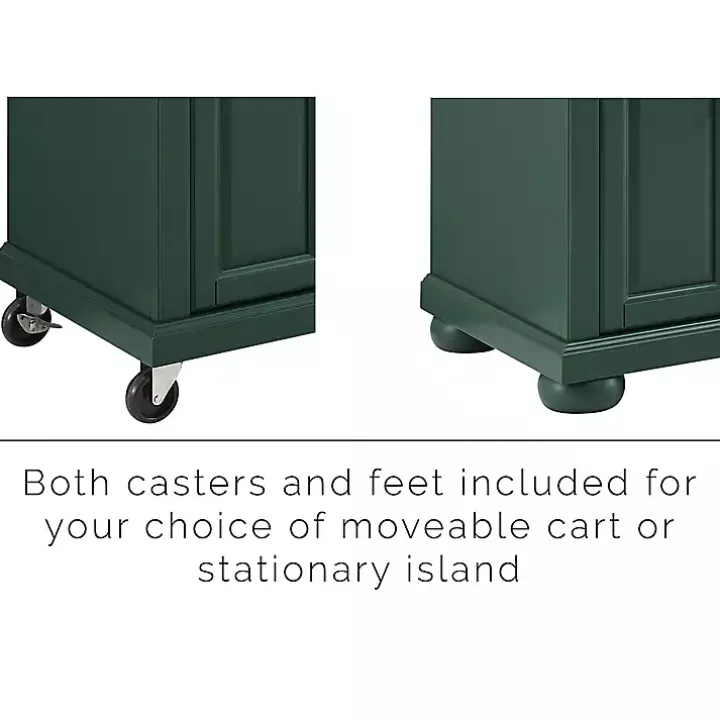 Gia Forest Green Wood Kitchen Island