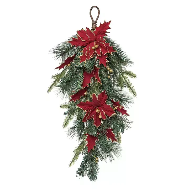 Gilded Poinsettia Christmas Swag