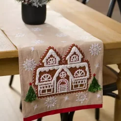 Gingerbread House Christmas Table Runner, 90 in.