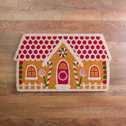 Gingerbread House Shaped Doormat