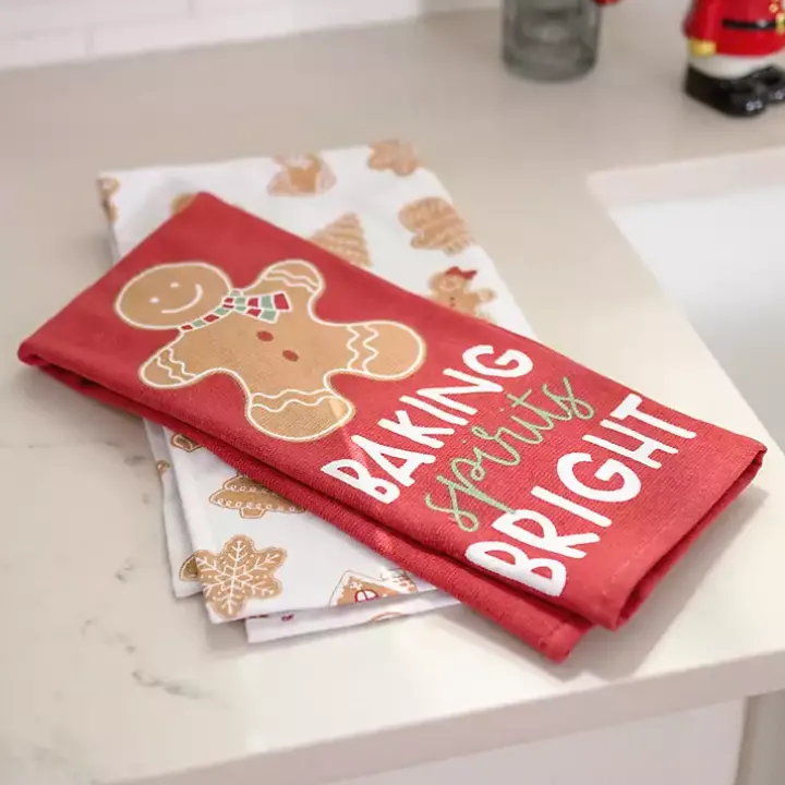 Gingerbread Kitchen Towels, Set of 2