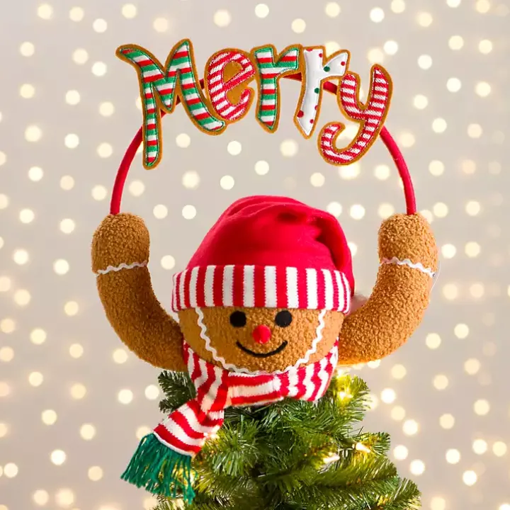 Gingerbread Man Merry Christmas Tree Topper