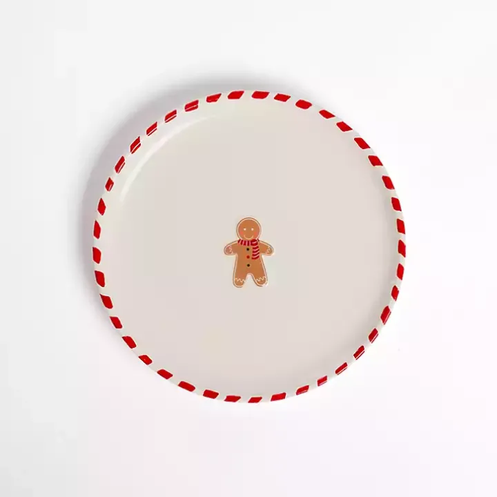 Gingerbread Striped Rim Salad Plate