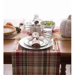 Give Thanks Plaid Table Runner, 72 in.