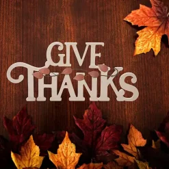 Give Thanks Wood Tabletop Sign