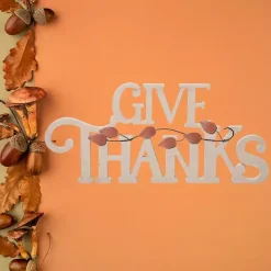 Give Thanks Wood Tabletop Sign