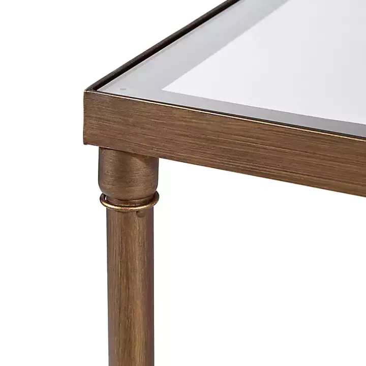 Glass and Metal Rectangle Porter Coffee Table