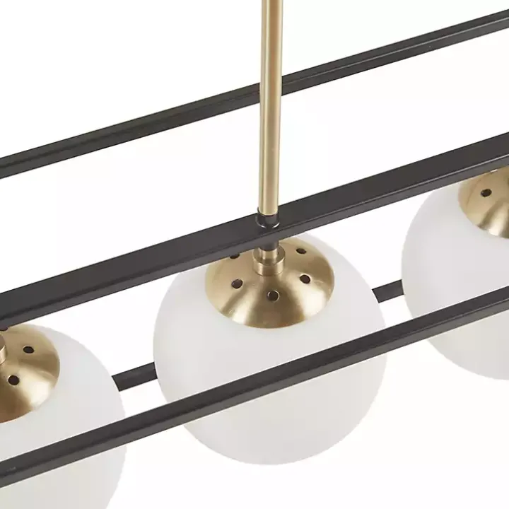 Glass Globes Rectangle Chandelier