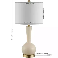 Glazed Ivory Glass Teardrop Table Lamp
