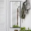 Glossy Black Frame Leaning Mirror