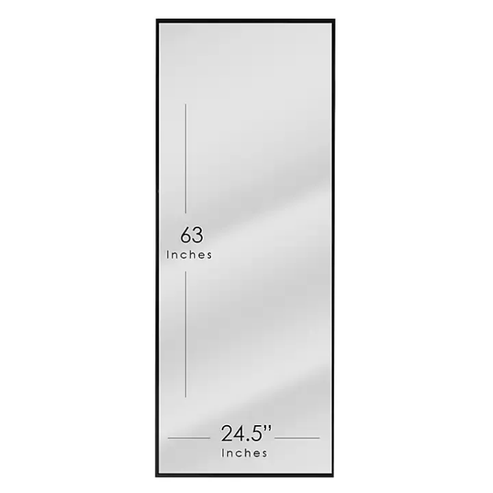 Glossy Black Frame Leaning Mirror